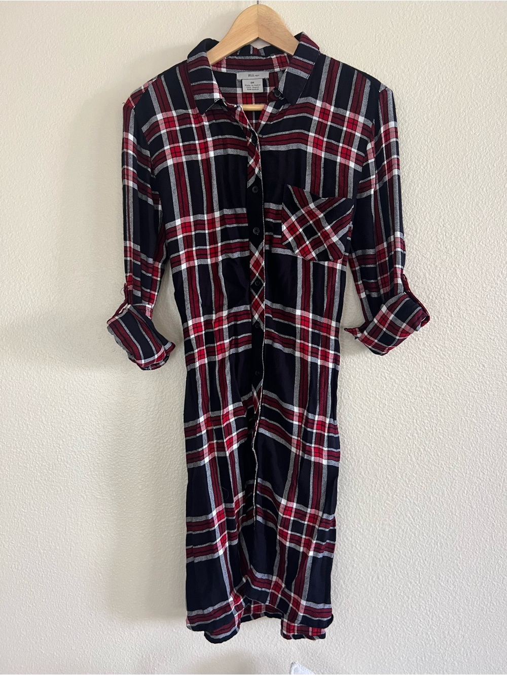 Black and red flannel dress